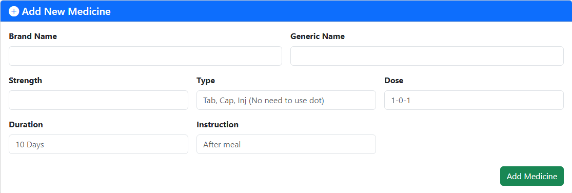 Steps to Add a Drug- Medicine server